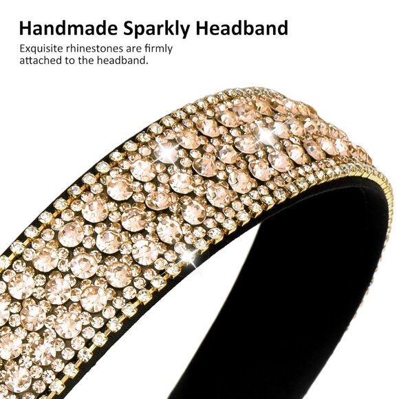 4 Pack Rhinestone Headbands Women Girls Sparkly Hair Accessories Gift - Picture 6 of 6